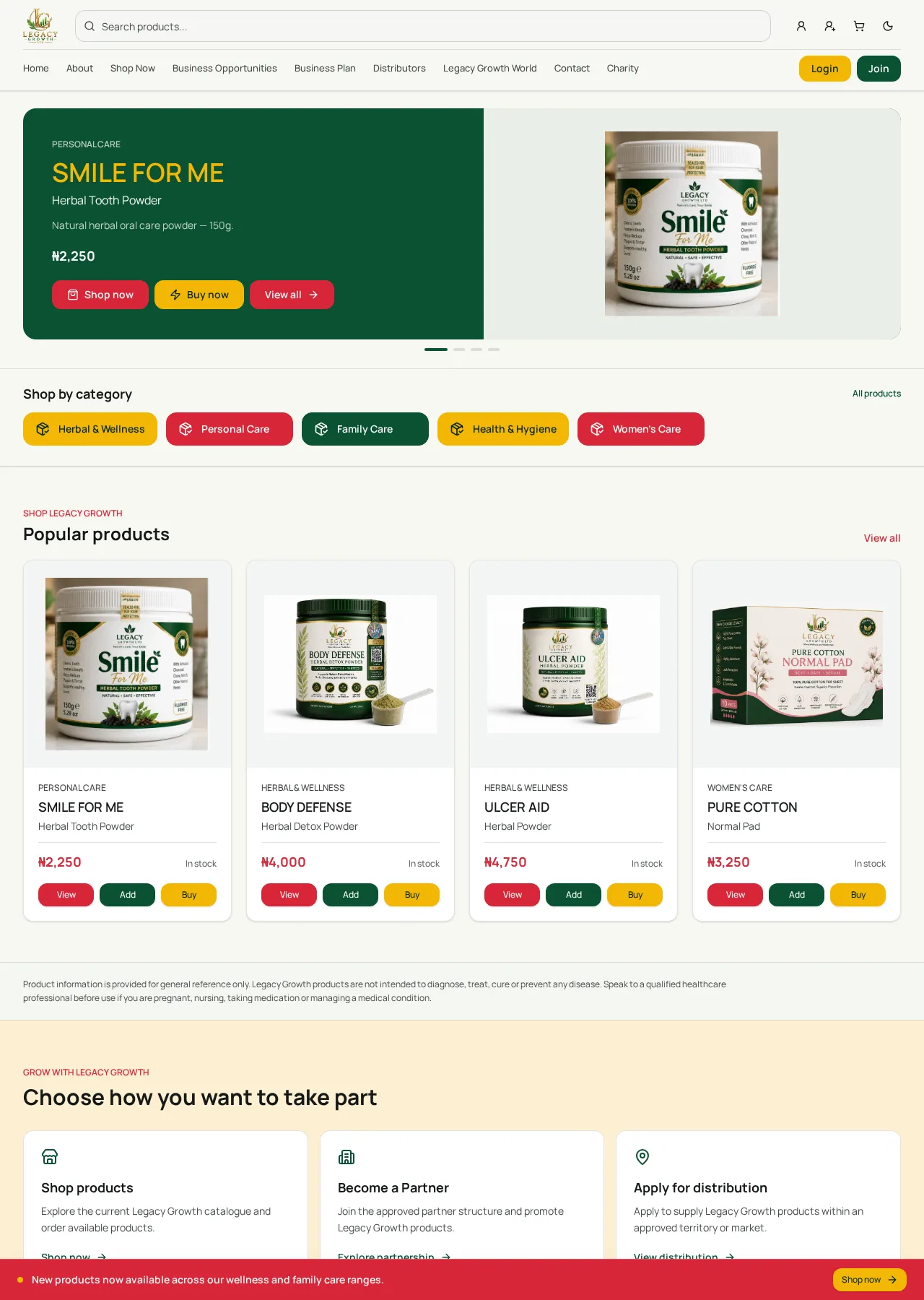 Legacy Growth website preview